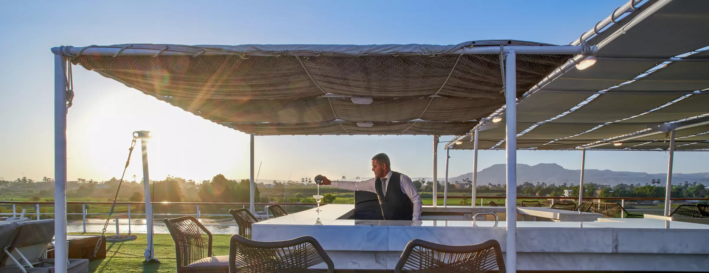 Sun deck of the Mövenpick MS Royal Lily Nile cruise